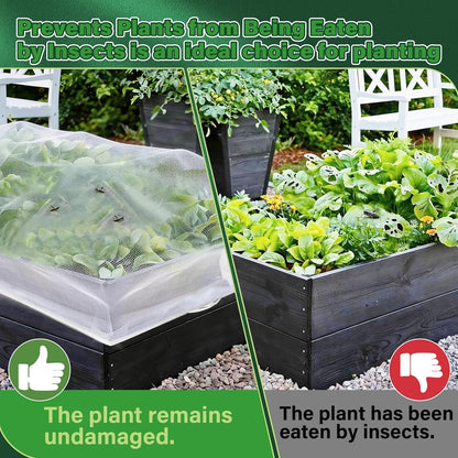 KEOHOL 3-Pack Garden Netting for Raised Beds, 4.9×2.3×1.4 Ft Rectangular Plant Covers with Ultra-fine Mesh, UV Protected HDPE Plant Netting for Vegetables Flowers Fruits