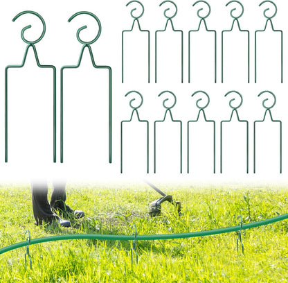6Pcs Metal Hose Guide Stakes 14 Inch Garden Hose Holder Stake, Heavy Duty Hose Support Hose Guide Spike for Outside Yard Lawn, Keeps Garden Hose Out of Flower Beds for Plant Protection