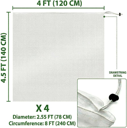 Fruit Tree Protection Bags 4x4.5 FT | Pack of 4 Garden & Insect Netting