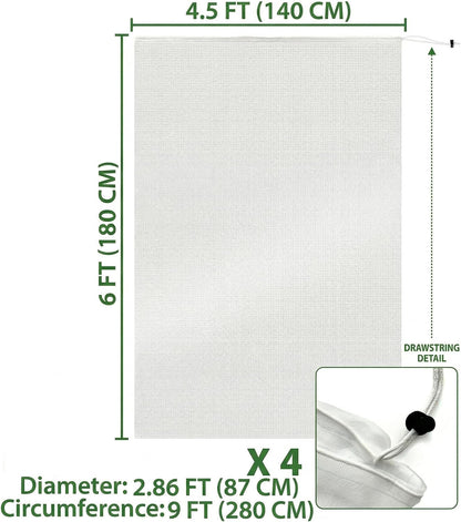 Fruit Tree Protection Bags 4x4.5 FT | Pack of 4 Garden & Insect Netting