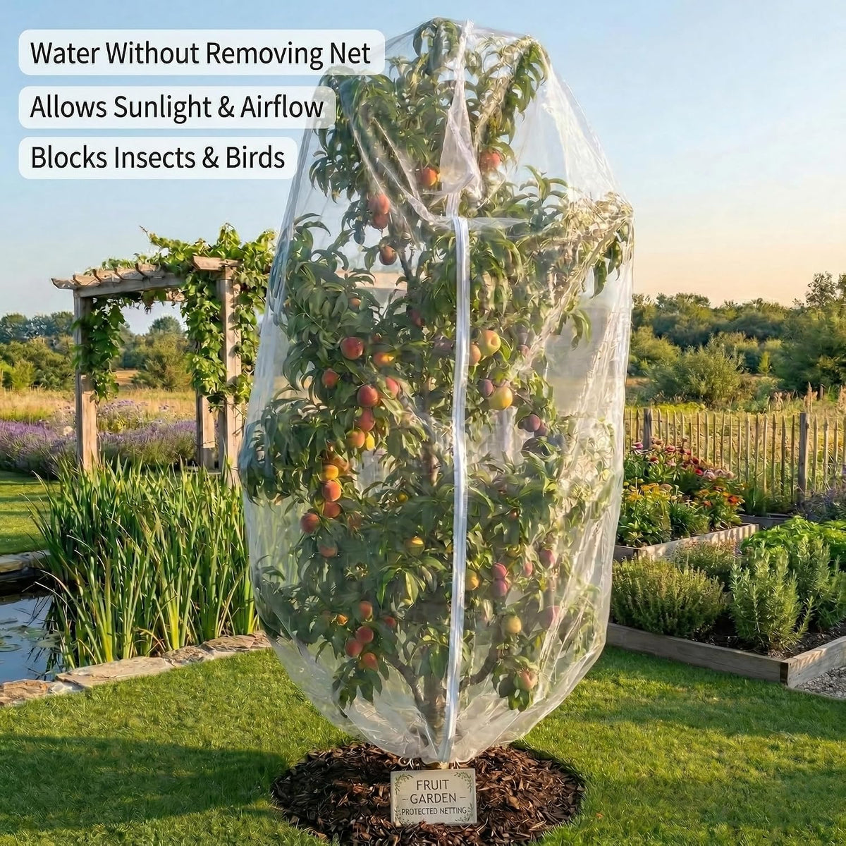 Fruit Tree Protection Bags 4x4.5 FT | Pack of 4 Garden & Insect Netting