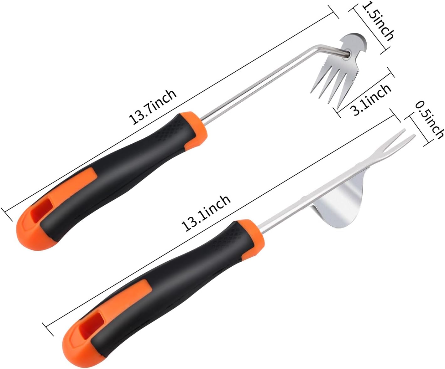 2026 Hand Weeder Tool, Rubber Handle Manual Weeder Puller Tool, Uprooting Weeding Tools, Crack Weeder Crevice, 4 Teeth Weeding Tool, Weeding Artifact Tool for Gardening(3 Pcs)