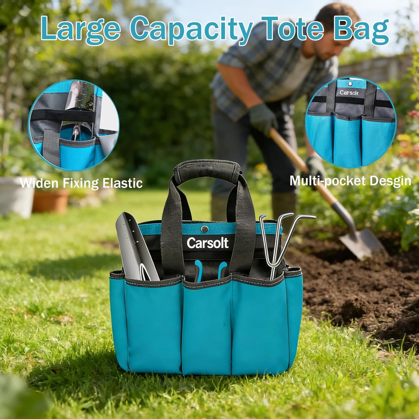 Gardening Tools, 10 Piece Heavy Duty Stainless Steel Garden Tools Set with Ergonomic Rubber Handle. Variety of Gardening Hand Tools with Gift Box Ideal Garden Gifts for Women