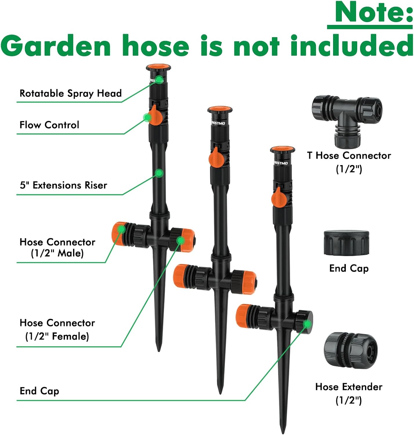 Sprinklers for Yard, Above Ground Irrigation Garden Sprinkler System