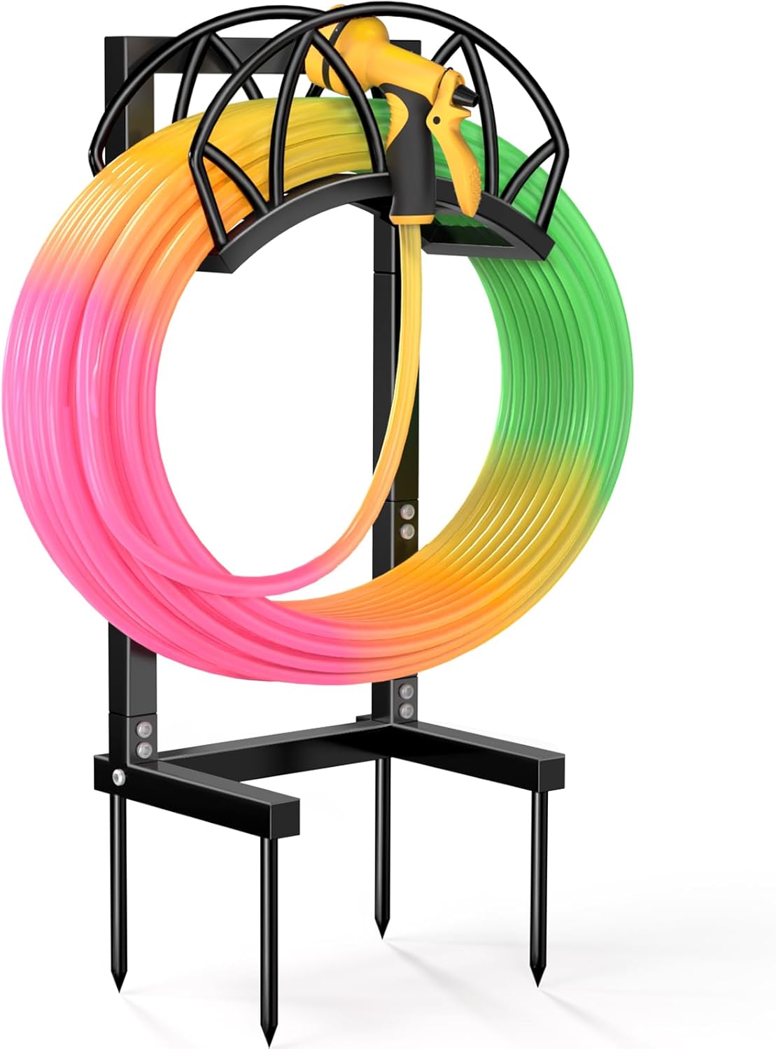 Garden Hose Holder, Freestanding Water Hose Reel Stand, Holds 160 FT, Black