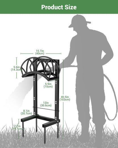 Garden Hose Holder, Freestanding Water Hose Reel Stand, Holds 160 FT, Black