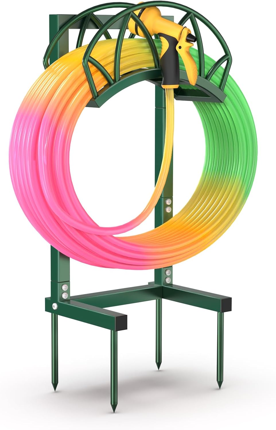 Garden Hose Holder, Freestanding Water Hose Reel Stand, Holds 160 FT, Black