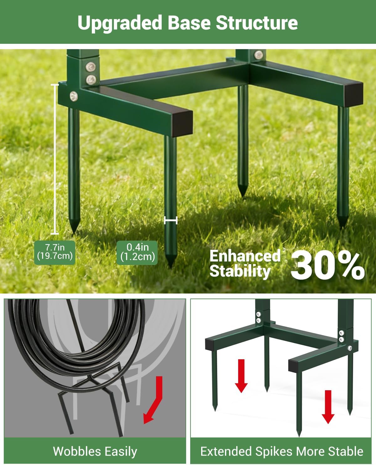 Garden Hose Holder, Freestanding Water Hose Reel Stand, Holds 160 FT, Black