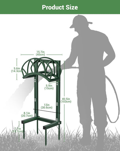 Garden Hose Holder, Freestanding Water Hose Reel Stand, Holds 160 FT, Black