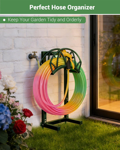 Garden Hose Holder, Freestanding Water Hose Reel Stand, Holds 160 FT, Black