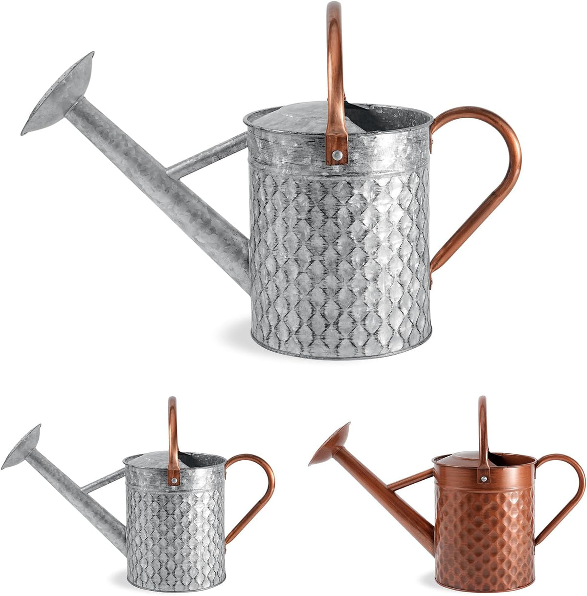 1 Gallon Metal Watering Can for Outdoor Indoor Plants, Copper Colored Watering Can with Removable Spray Spout, Ideal for Garden Watering
