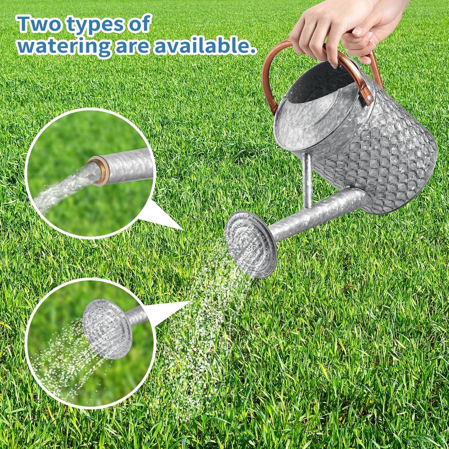 1 Gallon Metal Watering Can for Outdoor Indoor Plants, Copper Colored Watering Can with Removable Spray Spout, Ideal for Garden Watering