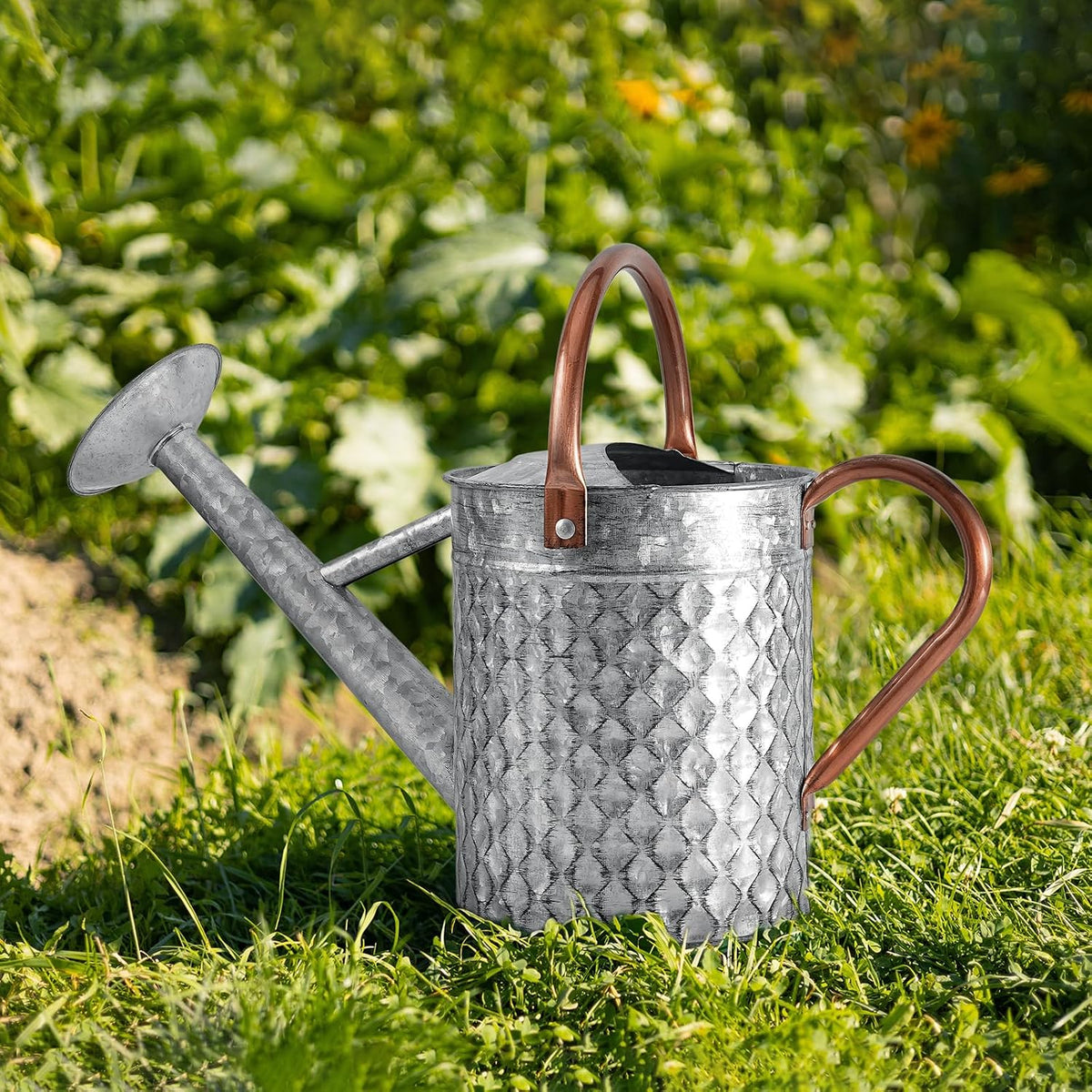 1 Gallon Metal Watering Can for Outdoor Indoor Plants, Copper Colored Watering Can with Removable Spray Spout, Ideal for Garden Watering