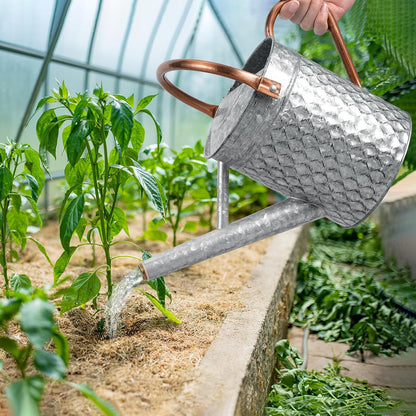 1 Gallon Metal Watering Can for Outdoor Indoor Plants, Copper Colored Watering Can with Removable Spray Spout, Ideal for Garden Watering