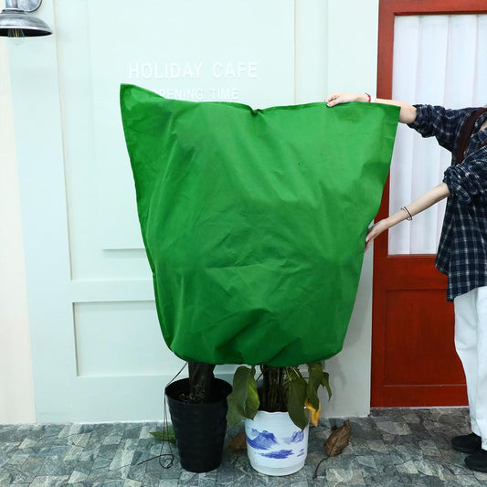 9 Pcs 47.2 x 47.2 Inch Plant Covers Freeze Protection Winter Frost Cloth Reusable Plant Protector Blankets with Drawstrings for Outdoor Garden Shrub Freezing Protection (Green)