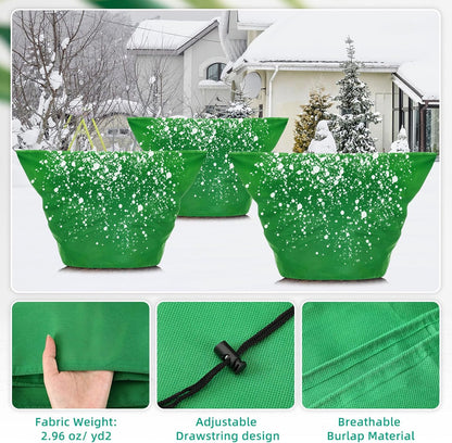 9 Pcs 47.2 x 47.2 Inch Plant Covers Freeze Protection Winter Frost Cloth Reusable Plant Protector Blankets with Drawstrings for Outdoor Garden Shrub Freezing Protection (Green)