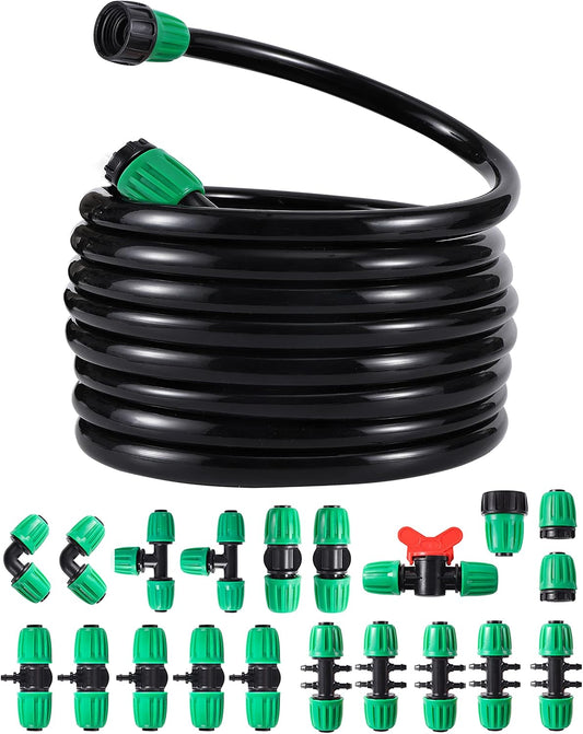 52 FT 1/2”PVC Garden Irrigation Tubing Hose（OD:16mm,ID:12mm)