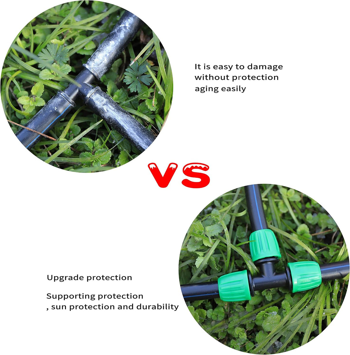 52 FT 1/2”PVC Garden Irrigation Tubing Hose（OD:16mm,ID:12mm)