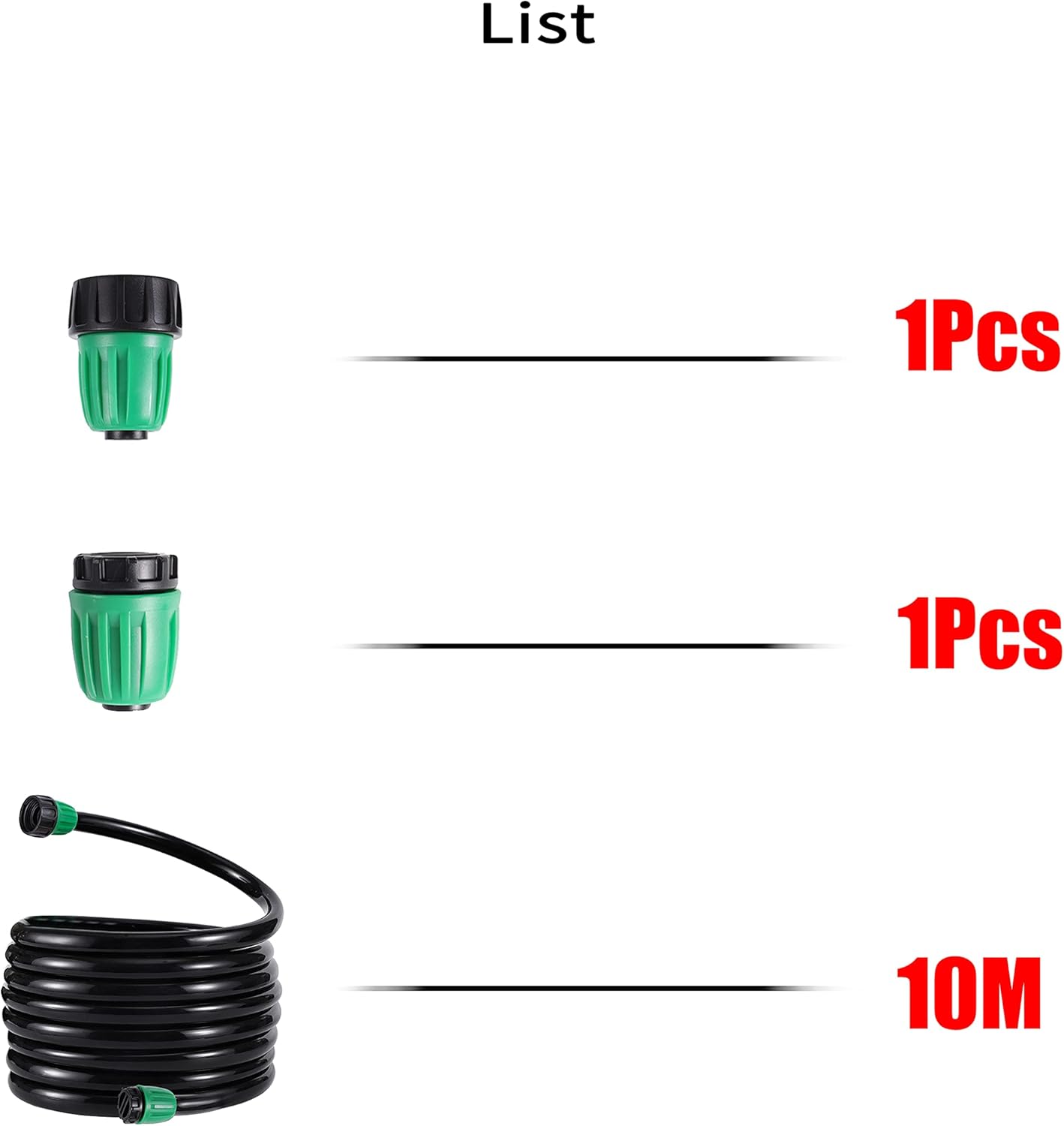 52 FT 1/2”PVC Garden Irrigation Tubing Hose（OD:16mm,ID:12mm)