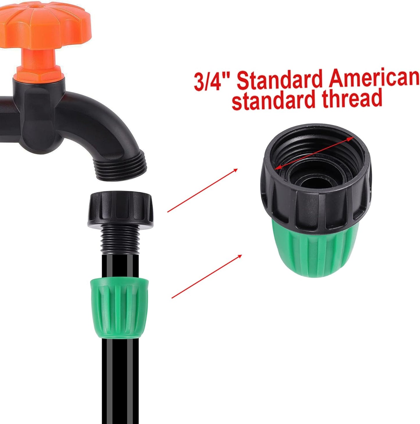 52 FT 1/2”PVC Garden Irrigation Tubing Hose（OD:16mm,ID:12mm)