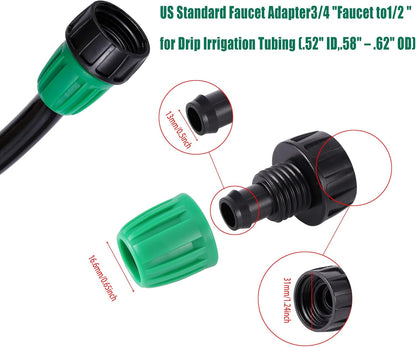 52 FT 1/2”PVC Garden Irrigation Tubing Hose（OD:16mm,ID:12mm)