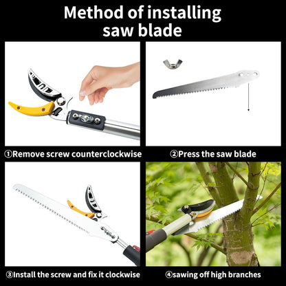 4.6-10 Ft Tree Trimmers Long Handle Pruner with Long Reach Tree Pruner Saw