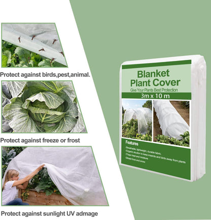 Plant Covers Freeze Protection 10 ft X 30 ft 1oz Garden Floating Row Cover Fabric Blanket Frost Cloth for Winter Outdoor Vegetable Cold Weather Fruit Tree Pest Protection Sun