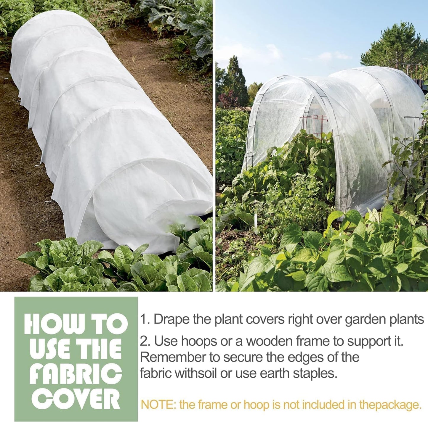 Plant Covers Freeze Protection 10 ft X 30 ft 1oz Garden Floating Row Cover Fabric Blanket Frost Cloth for Winter Outdoor Vegetable Cold Weather Fruit Tree Pest Protection Sun