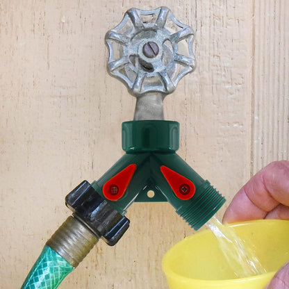 6 Pcs 2 Way Hose Adapter Y Valve Garden Hose Connector, Green