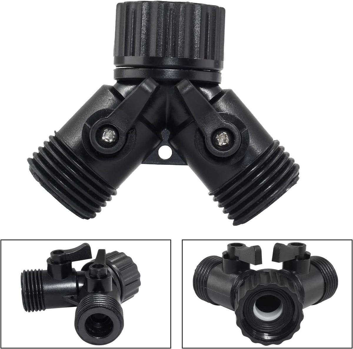 6 Pcs 2 Way Hose Adapter Y Valve Garden Hose Connector, Green