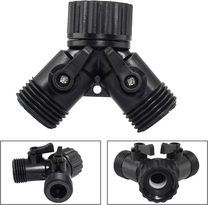 6 Pcs 2 Way Hose Adapter Y Valve Garden Hose Connector, Green