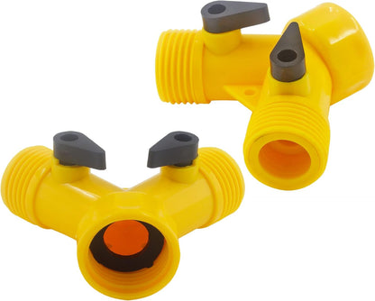 6 Pcs 2 Way Hose Adapter Y Valve Garden Hose Connector, Green