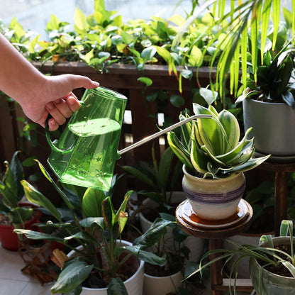 Watering Can Indoor Plants, 47 oz Long Spout House Plant Flower Watering Can, Creative Wide Opening Plastic Watering Can with 16 oz Spray Bottle & 8.5 oz Squeeze Bottle, Green
