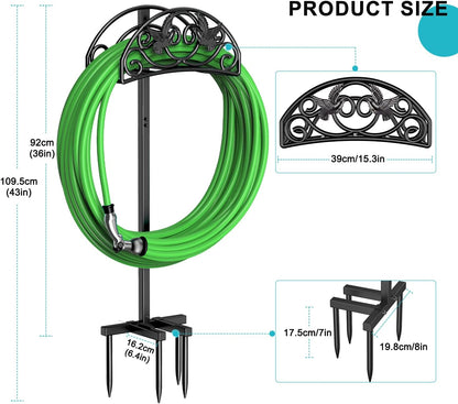 Garden Hose Holder, Detachable Metal, Heavy Duty Freestanding Outside