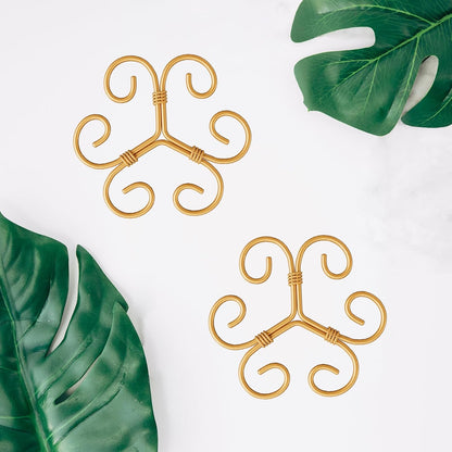 4PCS Green Iron Monstera Support, Uniquely Designed Plant Support Stakes for Indoor Plants, Stable Plant Stakes and Supports, Turtle Shell Bamboo Clamp Set for Thriving Growth