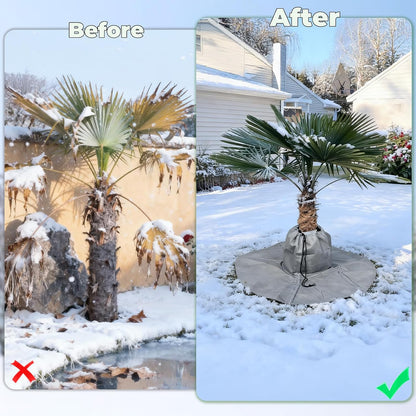 2Pcs Palm Tree Root Protectors Winter Protection,3 Layers Tree Root Thermal Winter Protector,Tree Root Frost Covers Freeze Protection for Outdoor Cold Weather(4 Ground Nails)