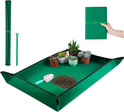 Repotting Mat for Indoor Plant Transplanting Control Mess, 26.8"X26.8" Waterproof Succulent Potting Mat Square Planting Tray Soil Change Mat Gardening Gifts for Plant Lovers