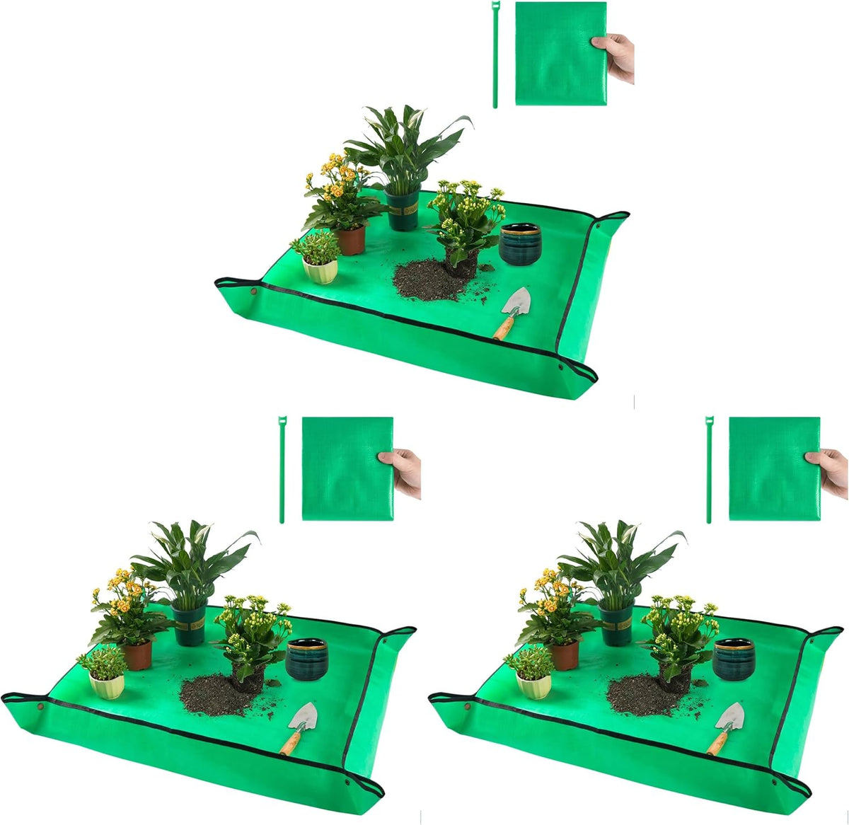 Repotting Mat for Indoor Plant Transplanting Control Mess, 26.8"X26.8" Waterproof Succulent Potting Mat Square Planting Tray Soil Change Mat Gardening Gifts for Plant Lovers