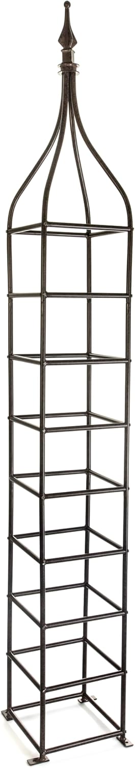 Trellis Obelisk Tall 15.5" Square x 105" H Metal Garden Decor Vertical Yard Art for Roses Climbing Plants Weather Resistant