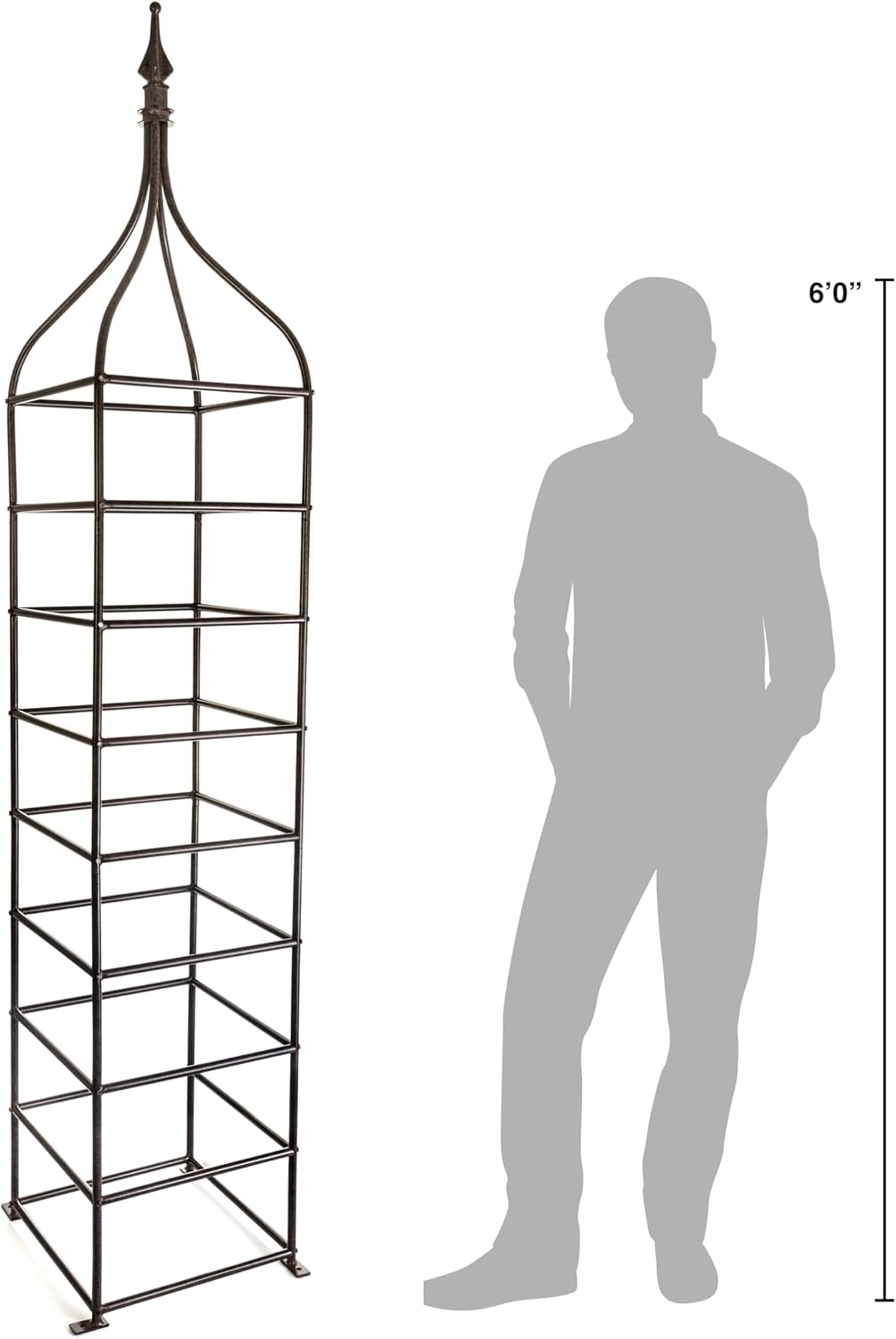 Trellis Obelisk Tall 15.5" Square x 105" H Metal Garden Decor Vertical Yard Art for Roses Climbing Plants Weather Resistant