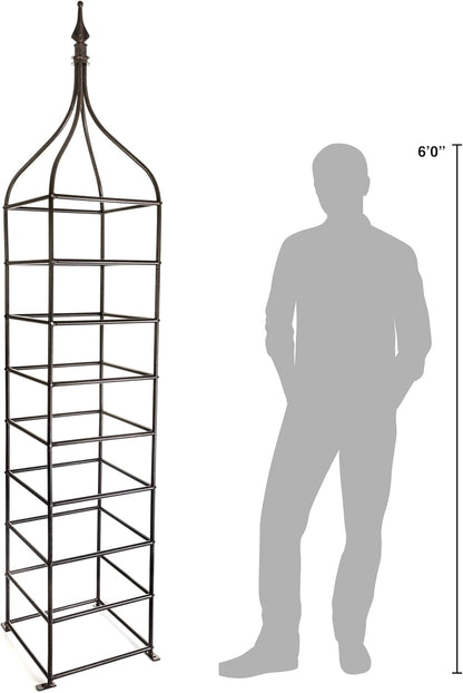 Trellis Obelisk Tall 15.5" Square x 105" H Metal Garden Decor Vertical Yard Art for Roses Climbing Plants Weather Resistant