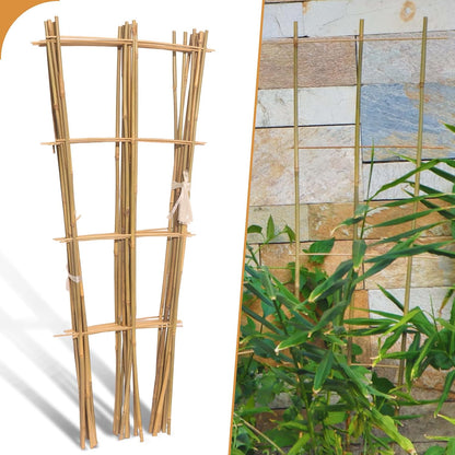 10 Pack 16" Bamboo Trellis for Climbing Plants, Fan-Shaped Plant Support