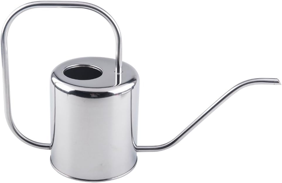 51 Oz Stainless Steel Watering Can Modern Style Watering Pot, Watering Can with Long Spout for Easy Pour, Water Outdoor Garden, Indoor Plant (Silver)