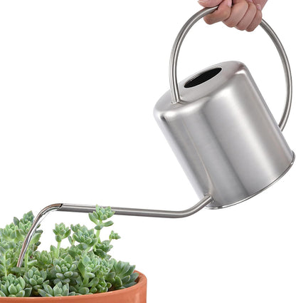 51 Oz Stainless Steel Watering Can Modern Style Watering Pot, Watering Can with Long Spout for Easy Pour, Water Outdoor Garden, Indoor Plant (Silver)