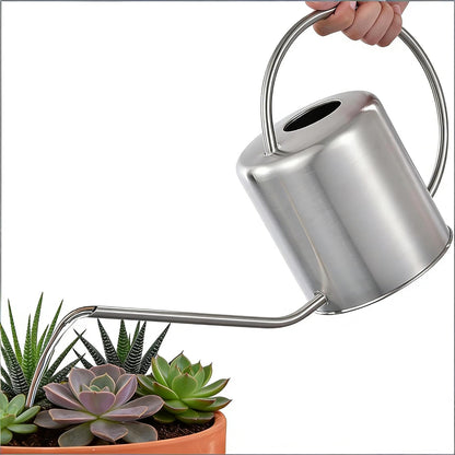 51 Oz Stainless Steel Watering Can Modern Style Watering Pot, Watering Can with Long Spout for Easy Pour, Water Outdoor Garden, Indoor Plant (Silver)