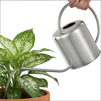 51 Oz Stainless Steel Watering Can Modern Style Watering Pot, Watering Can with Long Spout for Easy Pour, Water Outdoor Garden, Indoor Plant (Silver)