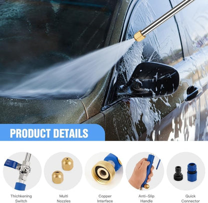 2026 Upgraded Jet Nozzle Power Washer Wand with 2 High Pressure Nozzles and Quick Connectors for Garden Hose, Hydro 2-in-1 High Pressure Heavy Duty Metal Nozzles for Watering Sprayer Cleaning Tool
