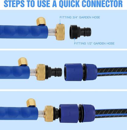 2026 Upgraded Jet Nozzle Power Washer Wand with 2 High Pressure Nozzles and Quick Connectors for Garden Hose, Hydro 2-in-1 High Pressure Heavy Duty Metal Nozzles for Watering Sprayer Cleaning Tool