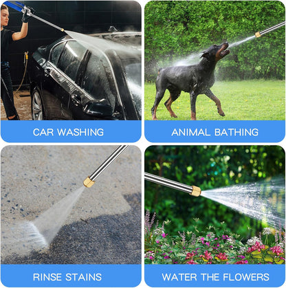2026 Upgraded Jet Nozzle Power Washer Wand with 2 High Pressure Nozzles and Quick Connectors for Garden Hose, Hydro 2-in-1 High Pressure Heavy Duty Metal Nozzles for Watering Sprayer Cleaning Tool