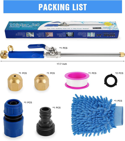 2026 Upgraded Jet Nozzle Power Washer Wand with 2 High Pressure Nozzles and Quick Connectors for Garden Hose, Hydro 2-in-1 High Pressure Heavy Duty Metal Nozzles for Watering Sprayer Cleaning Tool
